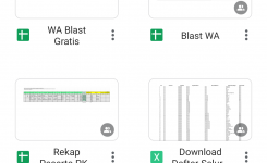 Tampilan Google Sheet di HP